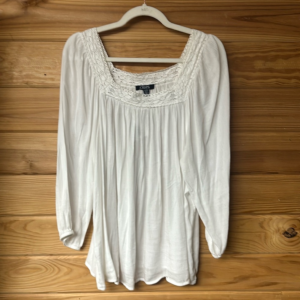 Chaps White Long Sleeve Shirt Size XL